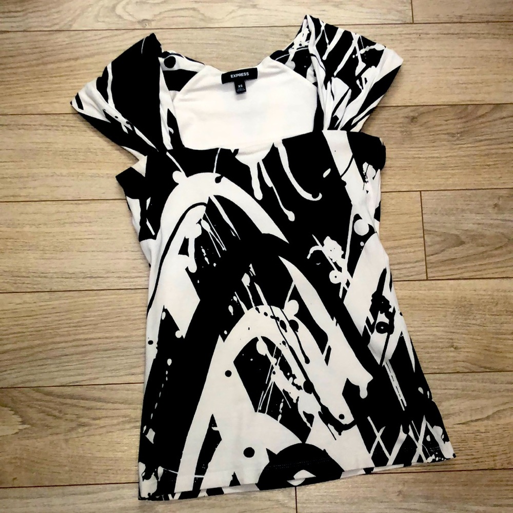 Express Black and White Top